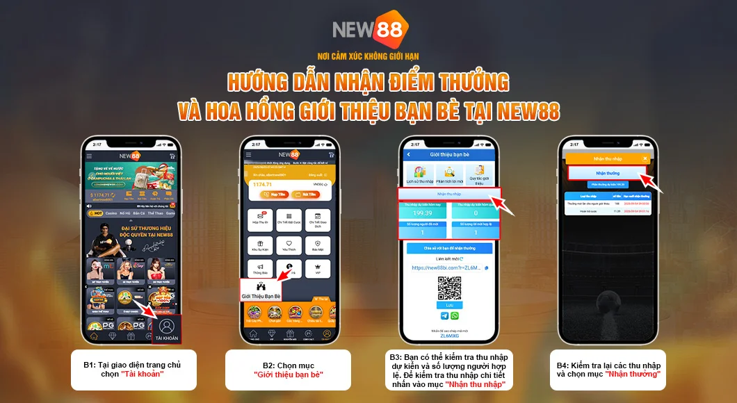 Hướng dẫn nhận điểm thưởng và hoa hồng giới thiệu
