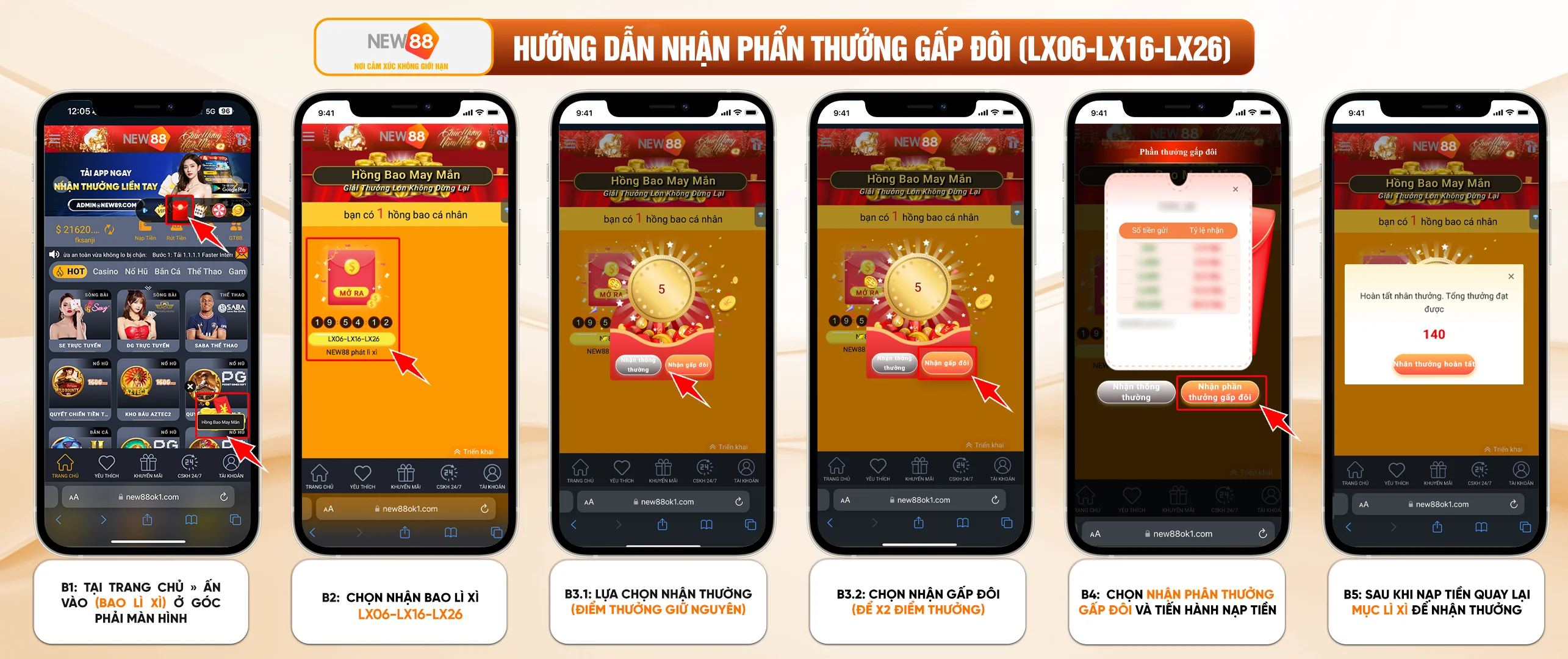 Hình ảnh minh họa lì xì NEW88